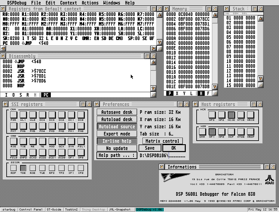 DSP 56001 Debugger v1.08 screenshot